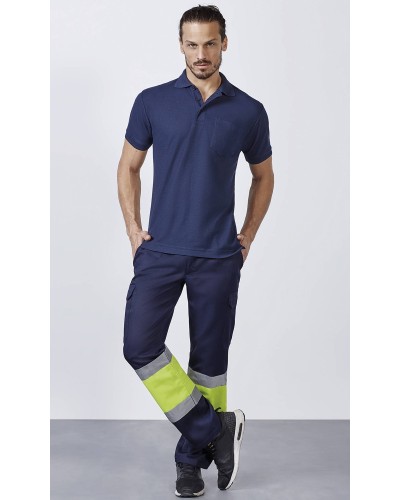 Pantalón Multibolsillos Alta Visibilidad Invierno. 80% Poliéster - 20% Algodón. 250 g/m².