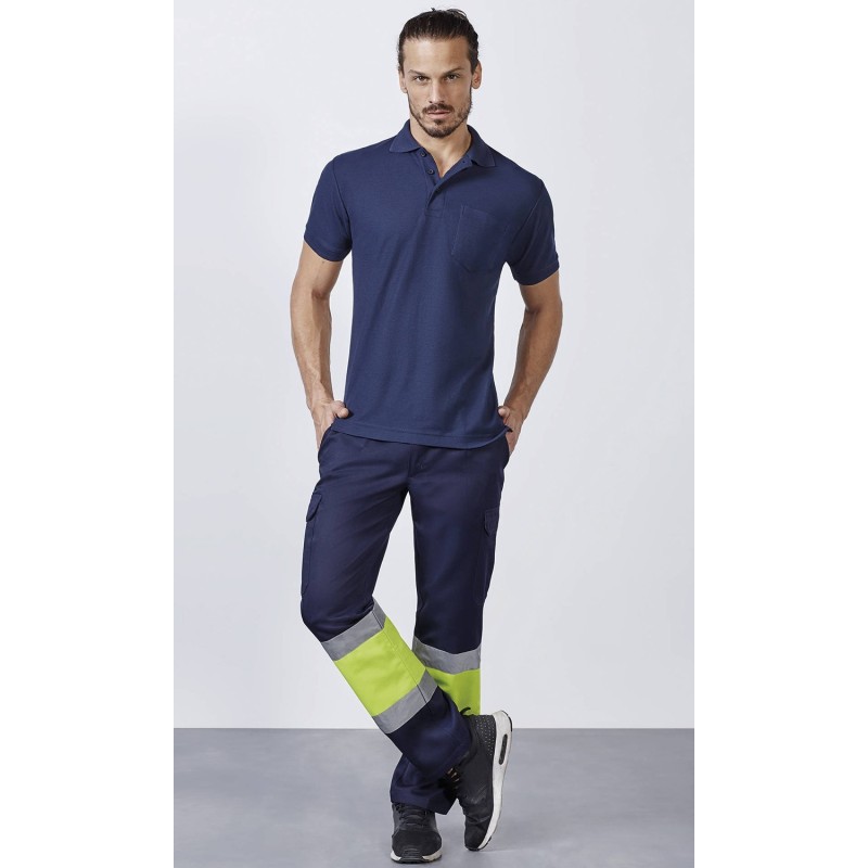 Pantalón Multibolsillos Alta Visibilidad Invierno. 80% Poliéster - 20% Algodón. 250 g/m².