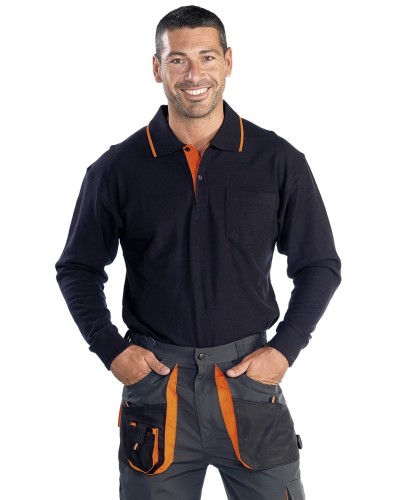 Polo M/L Un Bolsillo 100% Algodón