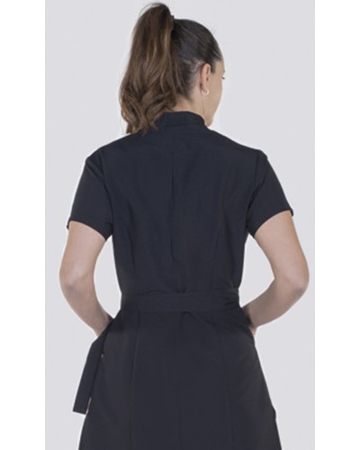 Casaca cruzada con cuello solapa microfibra