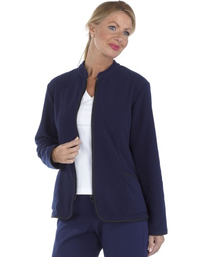 Chaqueta Polar semientallada cuello mao. 100% Poliéster