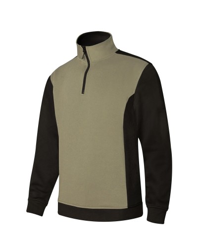 Sudadera Bicolor Media Cremallera