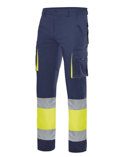 Pantalón 100% Algodón Alta Visibilidad Bicolor