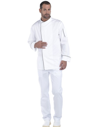 Pantalón Goma y Botón. 65% Poliéster - 35% Algodón. Blanco
