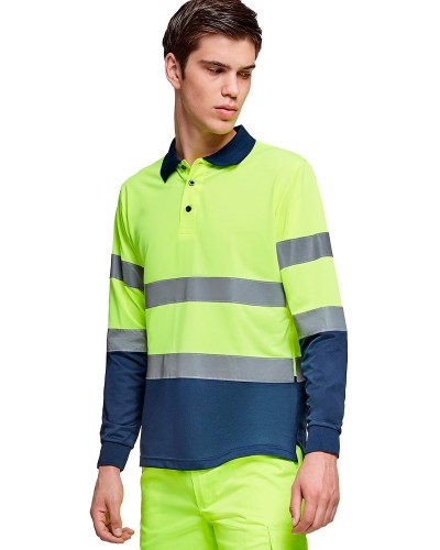 Polo Manga Larga Bicolor Alta Visibilidad