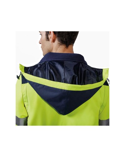 Parka Bicolor Alta Visibilidad Mangas Desmontables