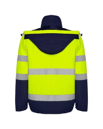 Parka Bicolor Alta Visibilidad Mangas Desmontables