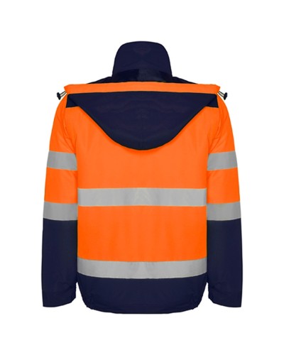 Parka Bicolor Alta Visibilidad Mangas Desmontables