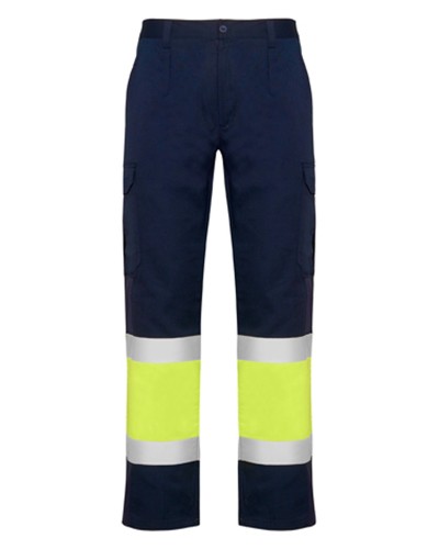 Pantalón Multibolsillos Alta Visibilidad Verano. 80% poliéster - 20% algodón. 200 g/m²