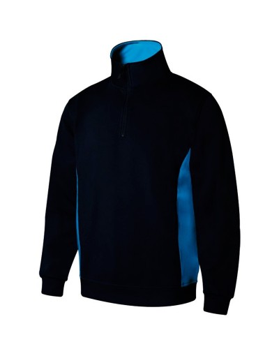 Sudadera Bicolor Media Cremallera