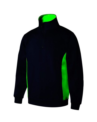 Sudadera Bicolor Media Cremallera