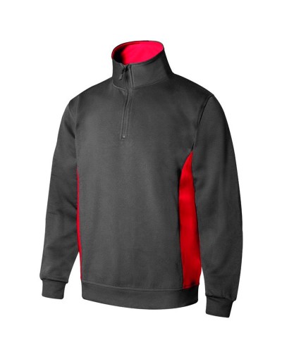 Sudadera Bicolor Media Cremallera