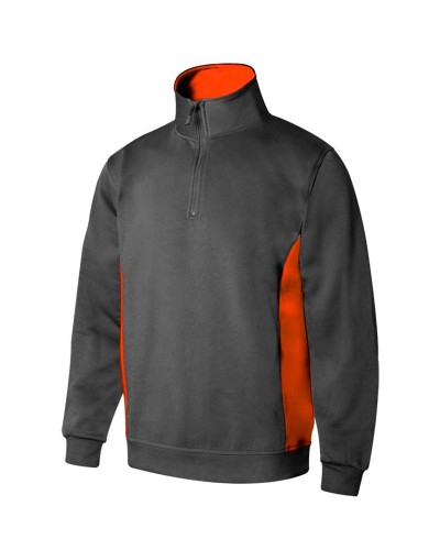 Sudadera Bicolor Media Cremallera