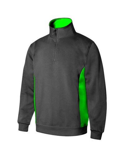 Sudadera Bicolor Media Cremallera