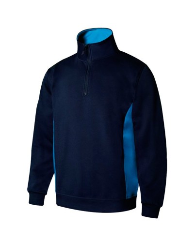 Sudadera Bicolor Media Cremallera