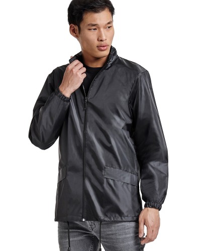 Chubasquero de Cuello Alto con Cremallera Completa. 100% poliéster impermeable, 70 g/m²