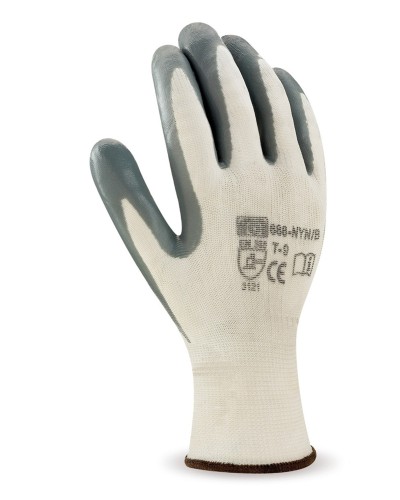 Pack Guantes Nylon Blanco Nitrilo Gris