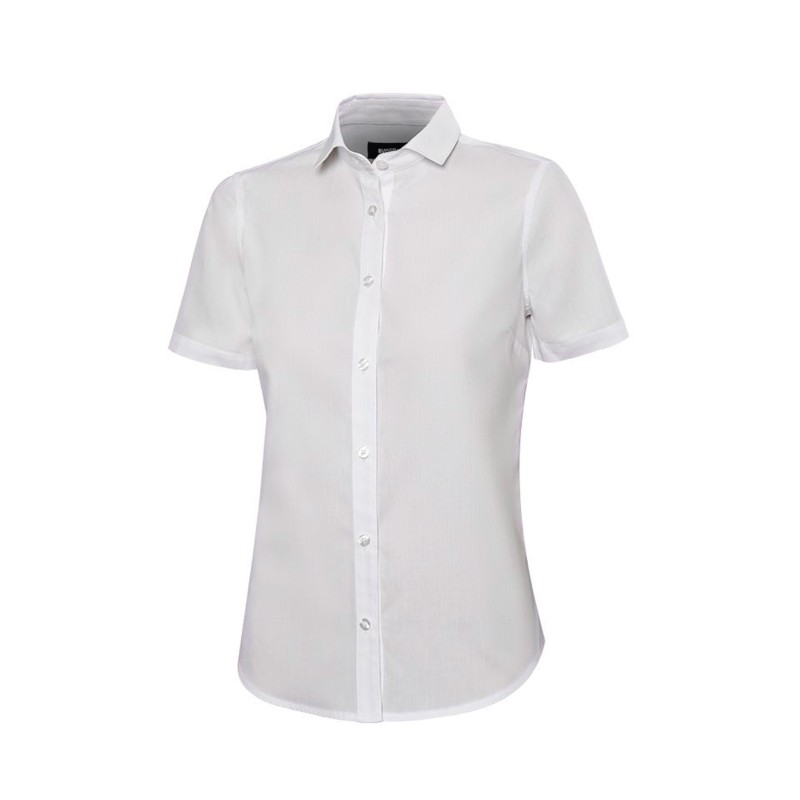 Blusa Mujer Manga Corta. Popelín 65% Poliéster - 35% Algodón Peinado. 115gr