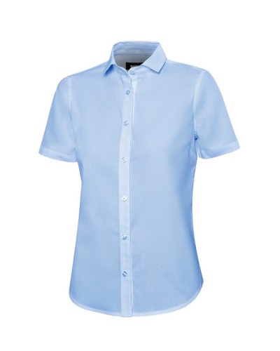 Blusa Mujer Manga Corta. Popelín 65% Poliéster - 35% Algodón Peinado. 115gr