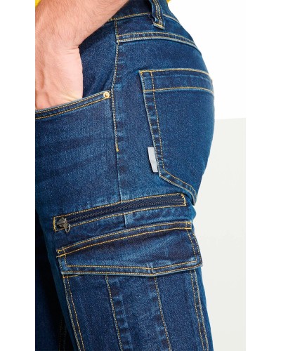 Pantalón Vaquero Multibolsillos.78% Alg / 20% Poli / 2% Elas 370 g/m²