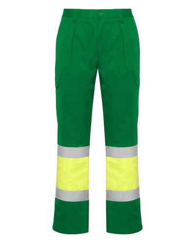Pantalón Multibolsillos Alta Visibilidad Invierno. 80% Poliéster - 20% Algodón. 250 g/m².