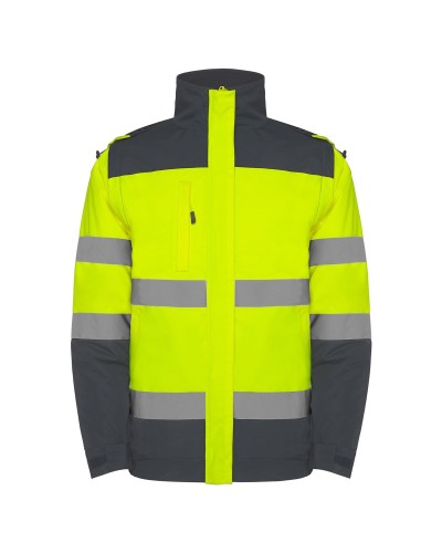 Parka Bicolor Alta Visibilidad Mangas Desmontables