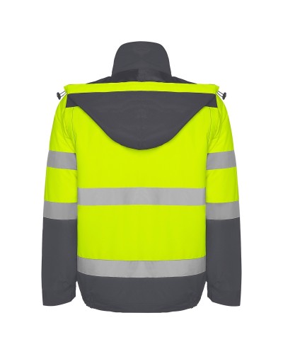 Parka Bicolor Alta Visibilidad Mangas Desmontables