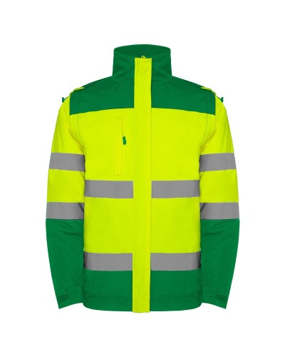 Parka Bicolor Alta Visibilidad Mangas Desmontables
