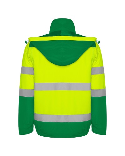 Parka Bicolor Alta Visibilidad Mangas Desmontables