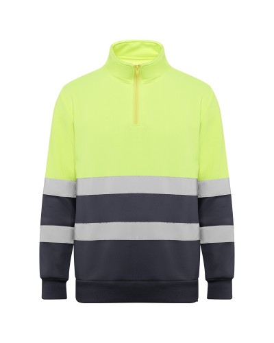 Sudadera de alta visibilidad con media cremallera.100% poliéster, 280 g/m².