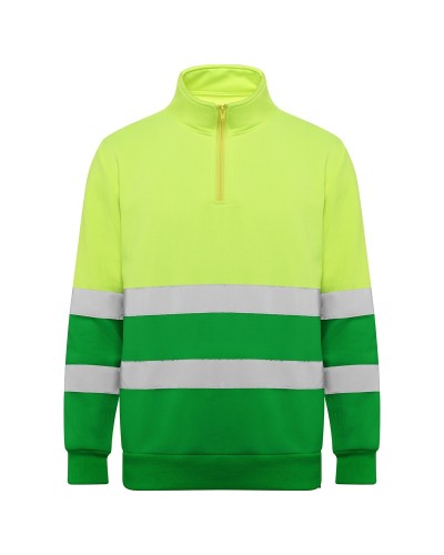 Sudadera de alta visibilidad con media cremallera.100% poliéster, 280 g/m².