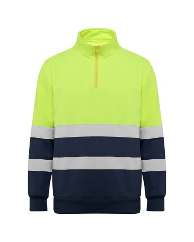 Sudadera de alta visibilidad con media cremallera.100% poliéster, 280 g/m².