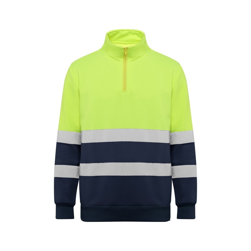 Sudadera de alta visibilidad con media cremallera.100% poliéster, 280 g/m².