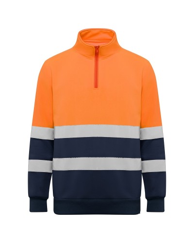 Sudadera de alta visibilidad con media cremallera.100% poliéster, 280 g/m².