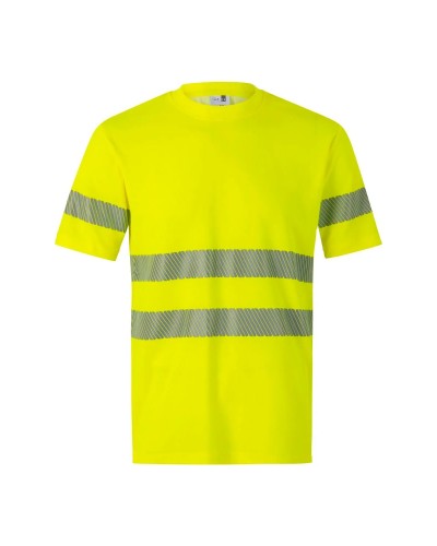 Camiseta Algodón Alta Visibilidad Cinta Segmentada. 55% alg.-45% pol. 150gr/m2