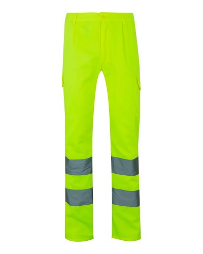 Pantalón Multibolsillos Alta Visibilidad. Sarga Pol. 240gr/m2