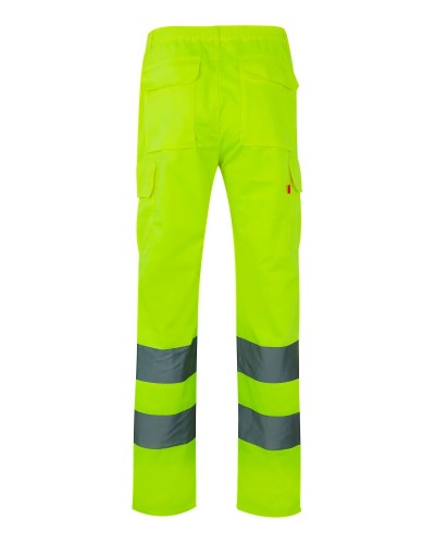 Pantalón Multibolsillos Alta Visibilidad. Sarga Pol. 240gr/m2