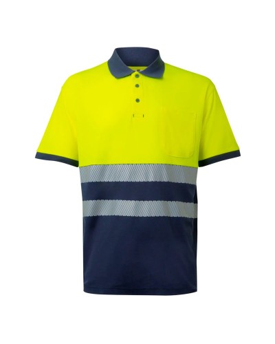 Polo Algodón Bicolor A.V. AZUL NAVY/AMARILLO FLÚOR