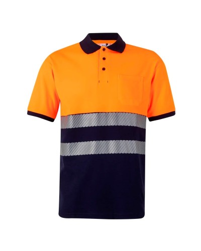 Polo Algodón Bicolor A.V. AZUL NAVY/AMARILLO FLÚOR