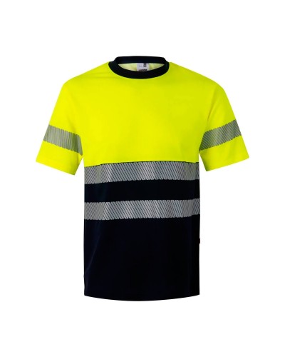 Camiseta Alg. Bicolor A.V. AZUL NAVY/AMARILLO FLÚOR