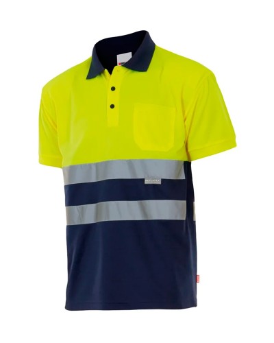 Polo Algodón Bicolor A.V. NEGRO/AMARILLO FLÚOR