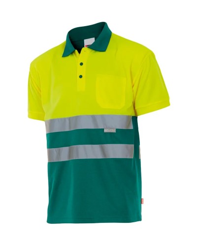Polo Algodón Bicolor A.V. NEGRO/AMARILLO FLÚOR