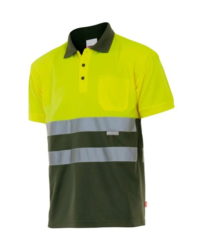Polo Algodón Bicolor A.V. NEGRO/AMARILLO FLÚOR