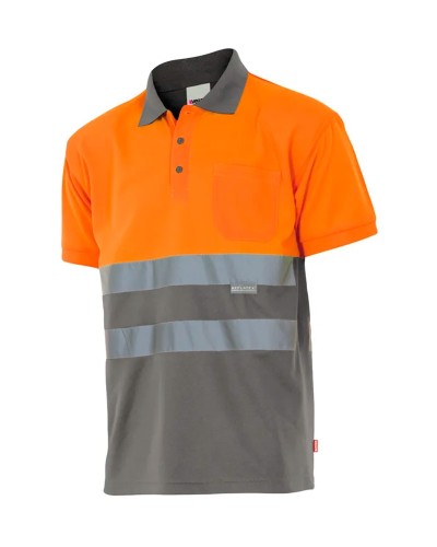Polo Algodón Bicolor A.V. NEGRO/AMARILLO FLÚOR