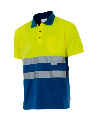 Polo Algodón Bicolor A.V. NEGRO/AMARILLO FLÚOR