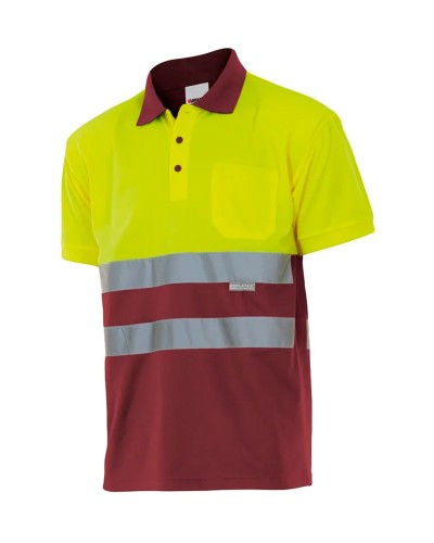 Polo Algodón Bicolor A.V. NEGRO/AMARILLO FLÚOR