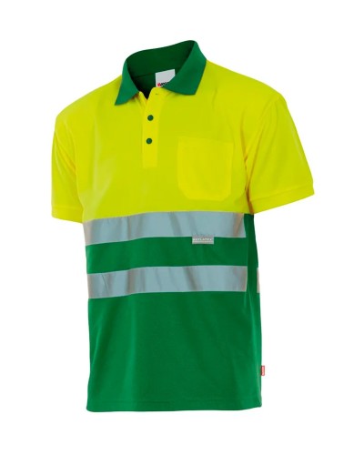 Polo Algodón Bicolor A.V. NEGRO/AMARILLO FLÚOR