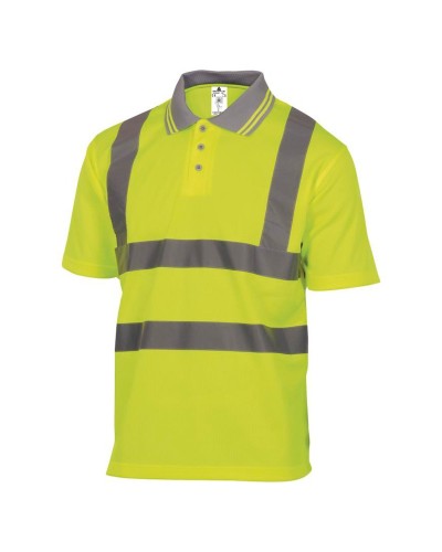 Polo Manga Corta Alta Visibilidad Amarillo Fluor