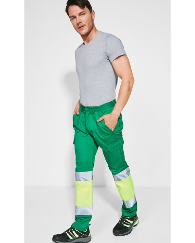 Pantalón Multibolsillos Alta Visibilidad Invierno. 80% Poliéster - 20% Algodón. 250 g/m².