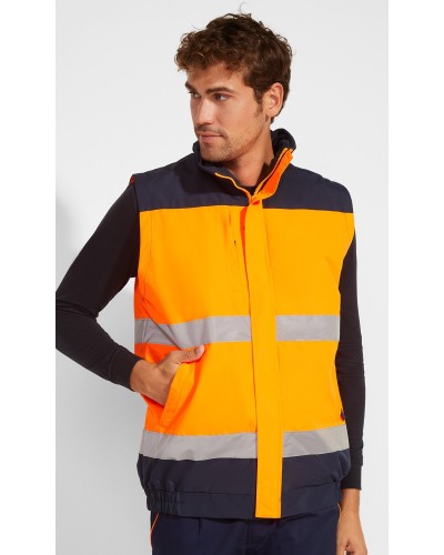 Parka Bicolor Alta Visibilidad Mangas Desmontables